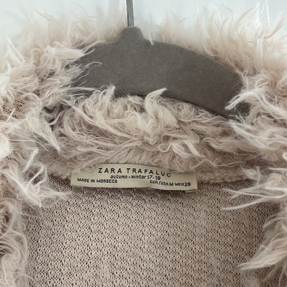 ZARA Trafaluc Cream Moroccan Shag Jacket Medium - Picture 3 of 4